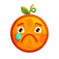 Emoji - tears crying orange. Isolated vector.