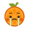 Emoji - tears crying orange. Isolated vector.