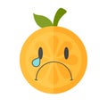 Emoji - tears crying orange. Isolated vector.