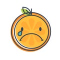 Emoji - tears crying orange. Isolated vector.