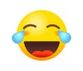 Emoji Tears of Joy. Sticker mood hahaha joke vector