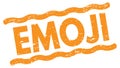 EMOJI text on orange lines stamp sign