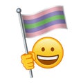 Emoji with Trigender pride flag Large size of yellow emoji smile