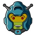 Emoji use helmet robot illustration vector