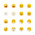 Rounded Emoji Icons Set of smile, face emotional
