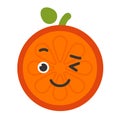 Emoji - winking orange with happy smile. Isolated vector. Royalty Free Stock Photo