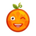 Emoji - winking orange with happy smile. Isolated vector. Royalty Free Stock Photo