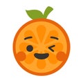 Emoji - winking orange with happy smile. Isolated vector. Royalty Free Stock Photo