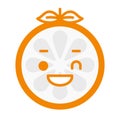 Emoji - winking orange with happy smile. Isolated vector. Royalty Free Stock Photo