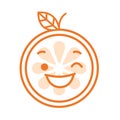 Emoji - winking orange with happy smile. Isolated vector. Royalty Free Stock Photo