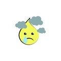 emoji worried icon. Element of colored emoji icon for mobile concept and web apps. Cartoon emoji worried icon can be used for web