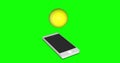 Emoji worried preoccupied dissapointed smartphone cellphone green screen animation 3d