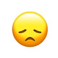 Emoji yellow disappointed, upset face and closing eyes icon