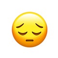 Emoji yellow disappointed, upset face and closing eyes icon