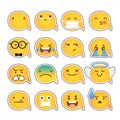 Emoji yellow face bubble dash set 2 Royalty Free Stock Photo