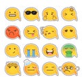 Emoji yellow face bubble dash set 1 Royalty Free Stock Photo