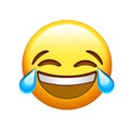 Emoji yellow face lol laugh and crying tear icon