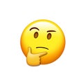 Emoji yellow pondering face with right hand icon