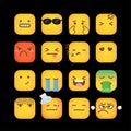 Emoji yellow square set 1 Royalty Free Stock Photo