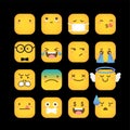 Emoji yellow square set 2 Royalty Free Stock Photo