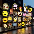 Emojis bringing life, character, and playfulness to urban signages