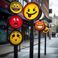 Emojis bringing visibility and character to street signages