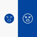 Emojis, Emotion, Faint, Feeling Line and Glyph Solid icon Blue banner Line and Glyph Solid icon Blue banner