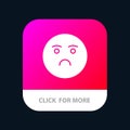 Emojis, Emotion, Feeling, Sad Mobile App Button. Android and IOS Glyph Version
