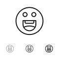Emojis, Happy, Motivation Bold and thin black line icon set
