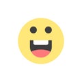 Emojis, Happy, Motivation Flat Color Icon. Vector icon banner Template