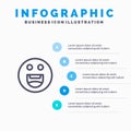 Emojis, Happy, Motivation Line icon with 5 steps presentation infographics Background