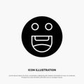 Emojis, Happy, Motivation solid Glyph Icon vector