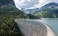 Emosson dam at the Lac d`Ãâ°mosson, Switzerland Royalty Free Stock Photo