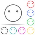 emote indifference multi color style icon. Simple thin line, outline vector of web icons for ui and ux, website or mobile Royalty Free Stock Photo