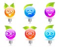 Emotic light bulbs Royalty Free Stock Photo