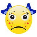 Emoticon with acne squeezing a pimple
