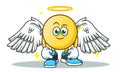 Emoticon angel mascot vector cartoon illustration