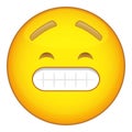 Emoticon in anger icon, cartoon style