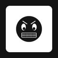 Emoticon in anger icon, simple style