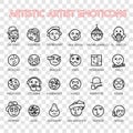 Emoticon artistic artist vector emoji Smile icon set for web