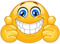 Big smile emoticon with thumbs up Royalty Free Stock Photo