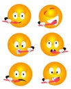 Emoticon brushing teeth Royalty Free Stock Photo