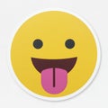 Emoticon of a character with tongue sticking out Royalty Free Stock Photo