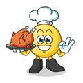 Emoticon chef mascot vector cartoon illustration Royalty Free Stock Photo