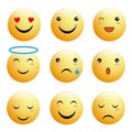 Vector emoji set with different reactions