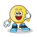 Emoticon customer service mascot vector cartoon illustration