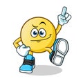 Emoticon dancing mascot vector cartoon illustration