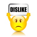 Emoticon with dislike sign