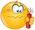 Emoticon with dynamite Royalty Free Stock Photo