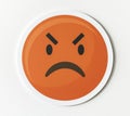 Emoticon emoji angry face icon